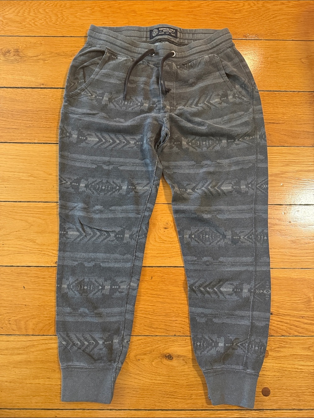 American Eagle Outfitters Charcoal Patterned Joggers